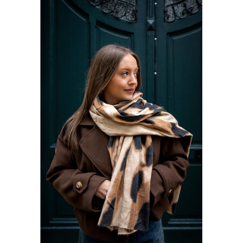 Envoi rapide dans toute la Belgique & paiement sécurisé - écharpe léo fondu beige